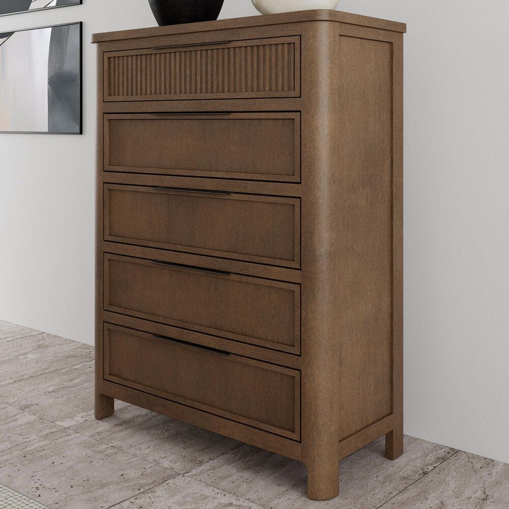 Riverside Furniture Jaxon 5-Drawer Chest in Casual Mink, , large