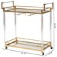 Baxton Studio Savannah 2-Tier Wine Cart in Gold and Clear, , large