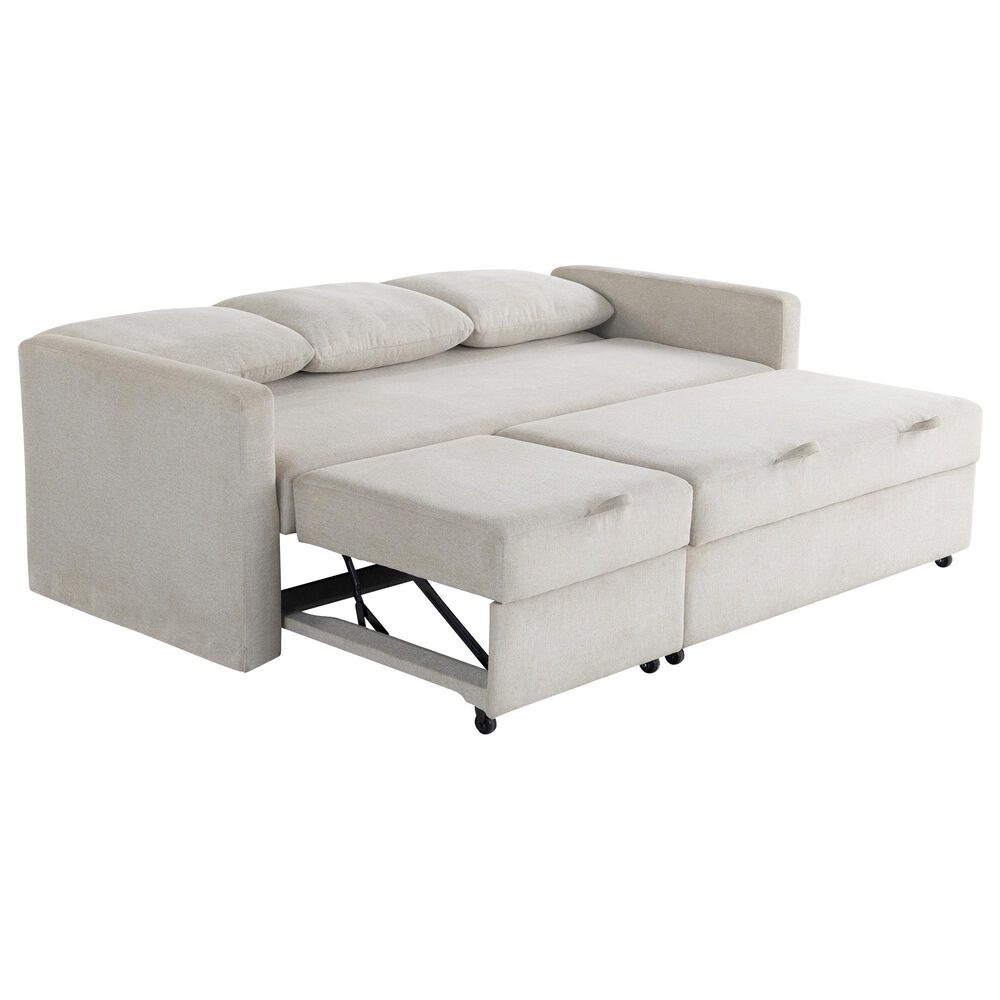 Lifestyle Solutions Mia Convertible Sofa in Ivory, , large