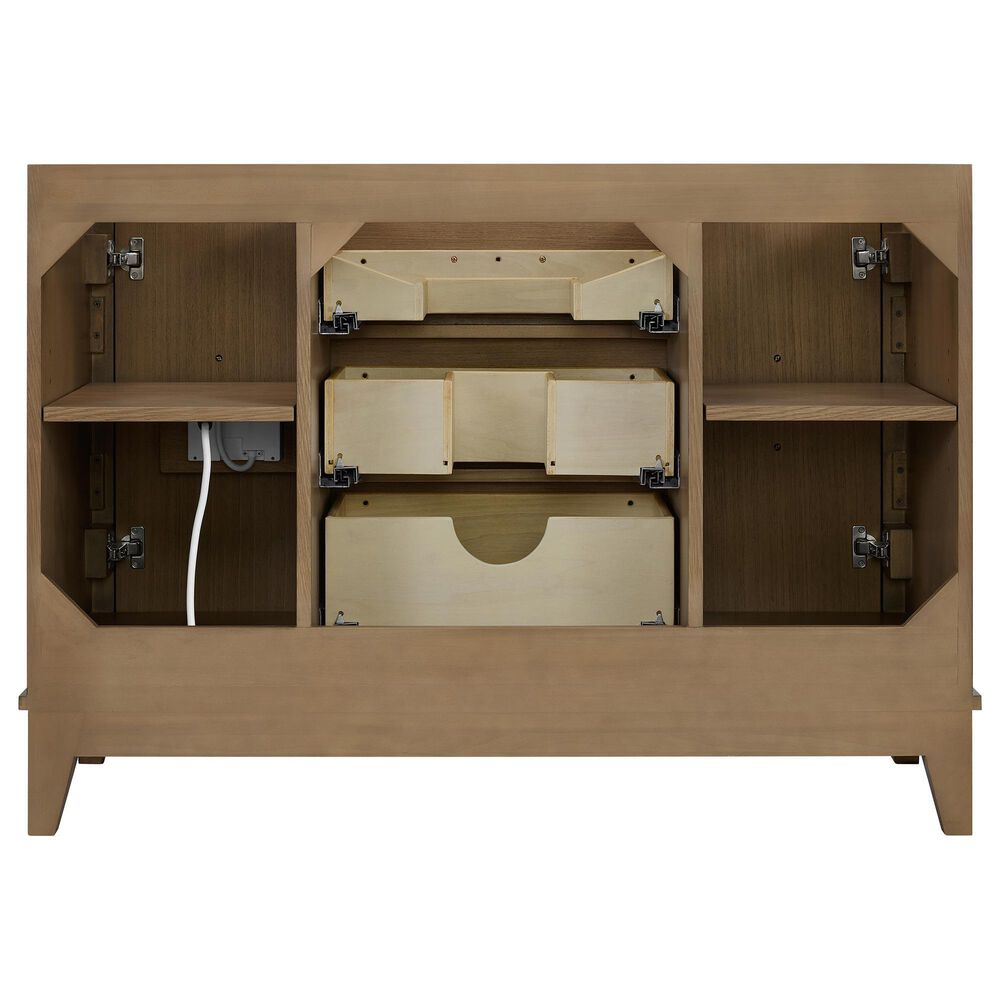 37B Fenwick 48" Single Bathroom Vanity in Kona with Glossy White Composite Stone Top and Backsplash, , large