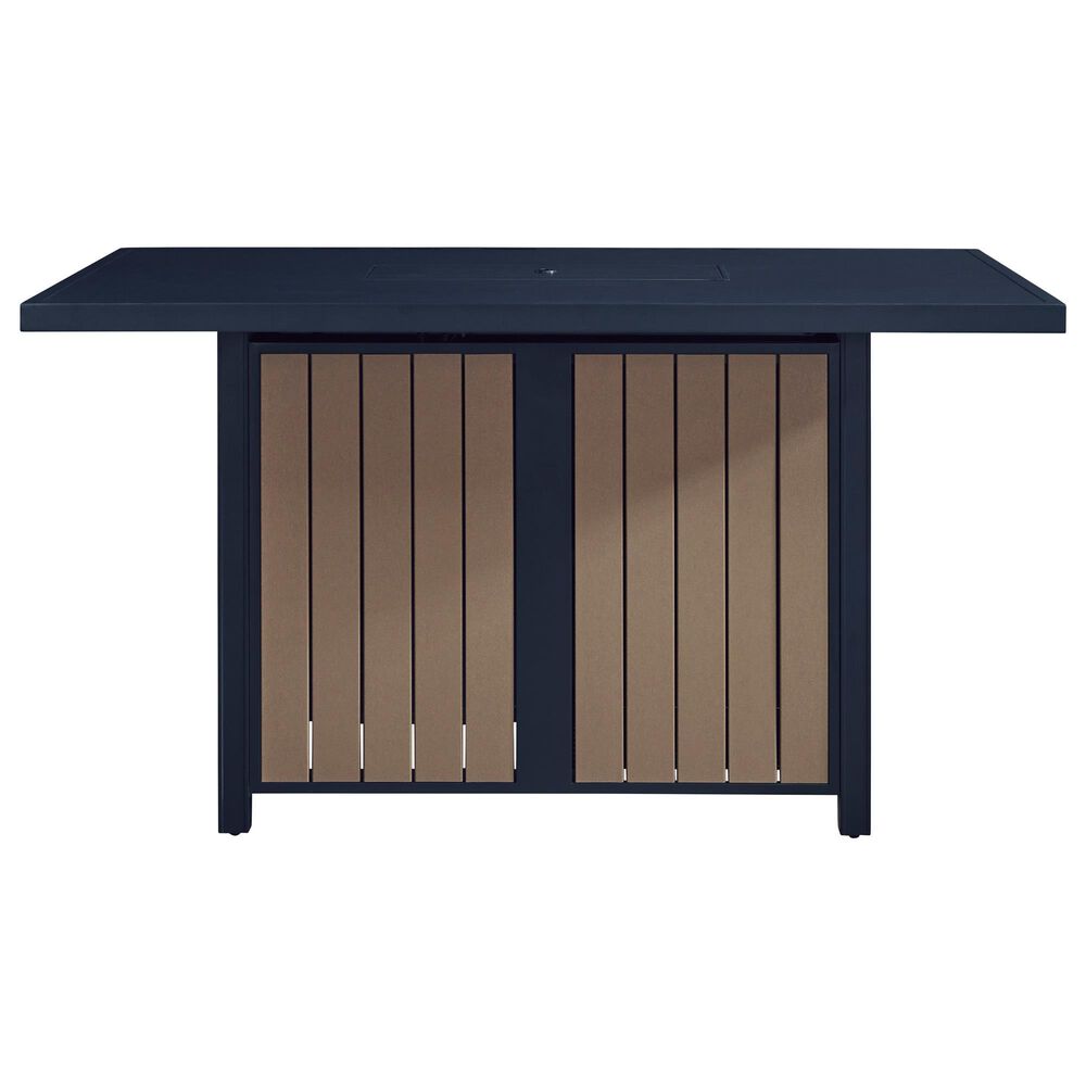 Ashley East Beach  Bar Table with Fire Pit in Navy Blue and Driftwood, , large