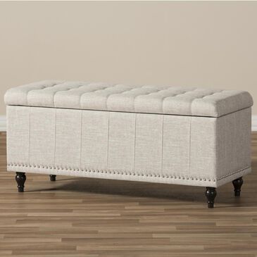 Baxton Studio Kaylee Storage Ottoman Bench in Beige, , large