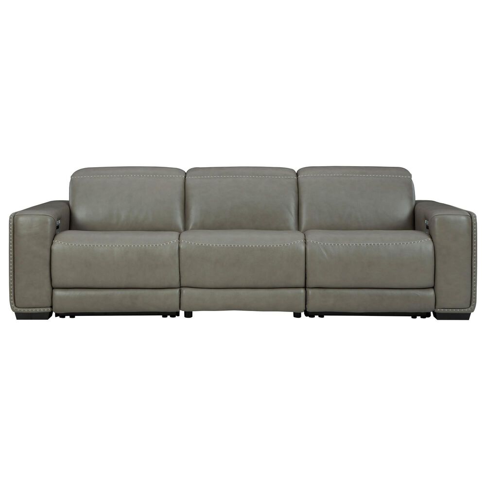 Signature Design by Ashley Correze Power Reclining Sofa in Gray Leather Match, , large
