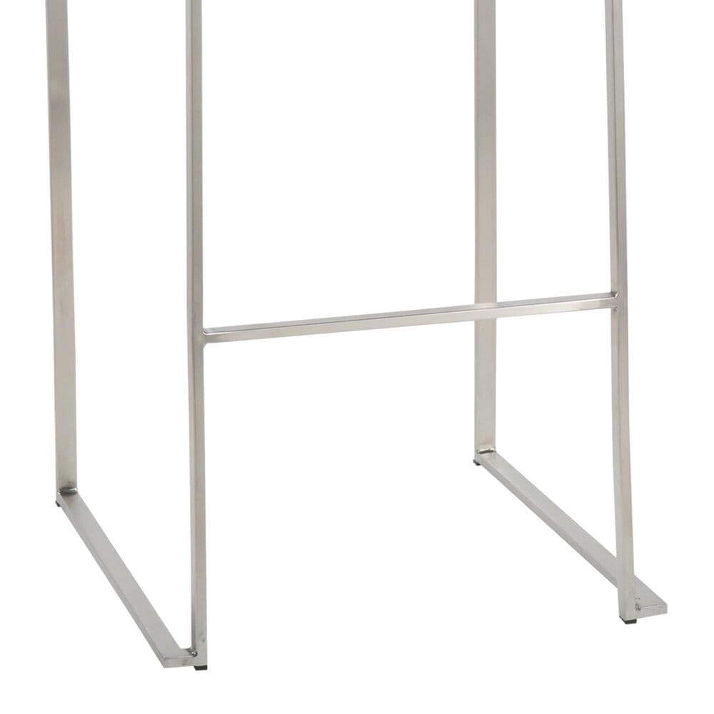 Lumisource Fuji High Back Barstool with Charcoal Fabric in Stainless Steel &#40;Set of 2&#41;, , large