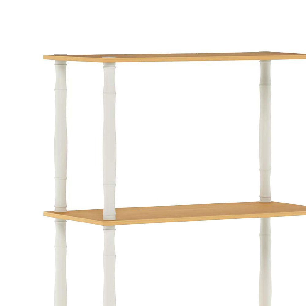 HOMLUX Turn-N-Tube 5-Tier Open Storage Bookshelf in Beech and White, , large