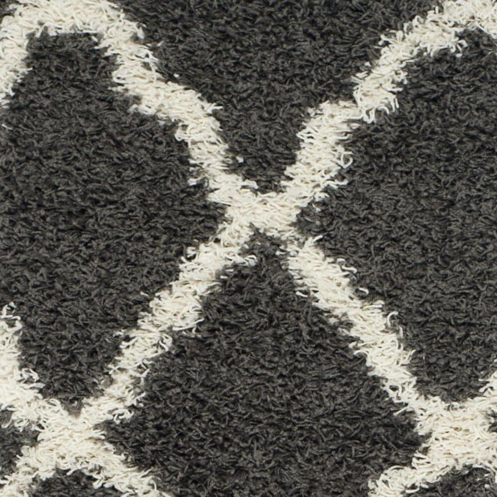 Safavieh Dallas Shag SGD257A-26 2&#39;3&quot; x 6&#39; Dark Grey/Ivory Runner, , large