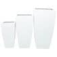 Maple and Jade Light Weight Planter with Tapered Base and Fluted Design in Satin White (Set of 3), , large