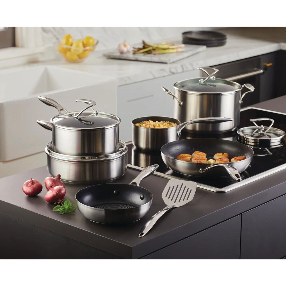 Circulon 10-Piece Nonstick Cookware Set with Bonus Slotted Turner in Stainless Steel, , large