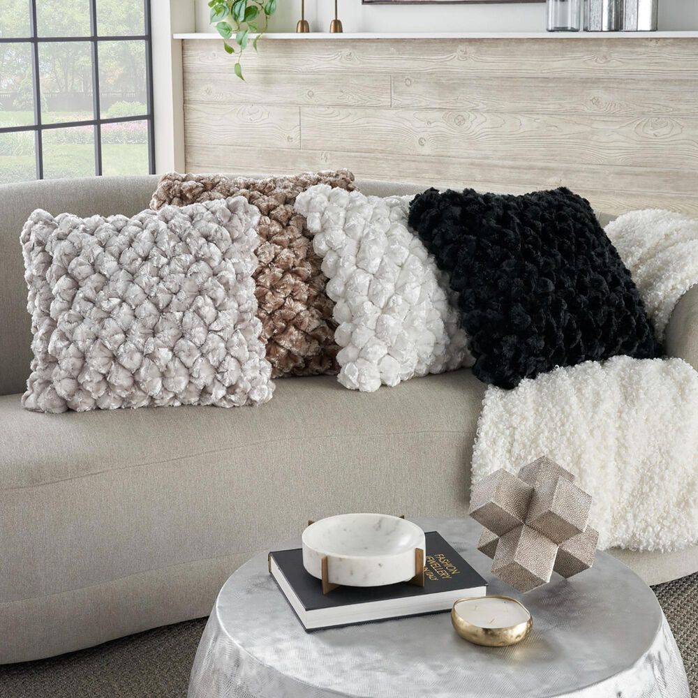 Nourison Sofia 20&quot; x 20&quot; Square Throw Pillow in White, , large