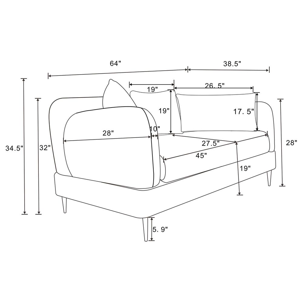 Coaster Jade Stationary Loveseat in Green, , large