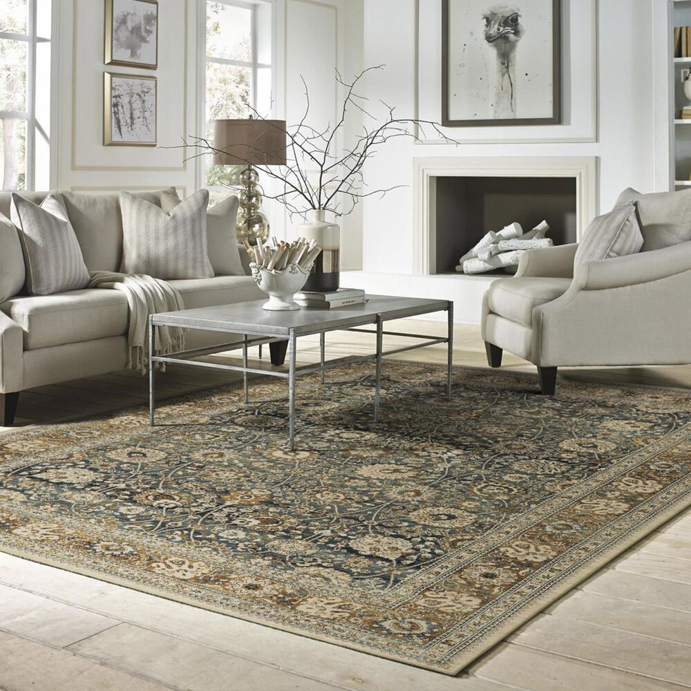 Karastan Spice Market Taprobana 90934-50130 9"6" x 12"11" Sapphire Area Rug, , large