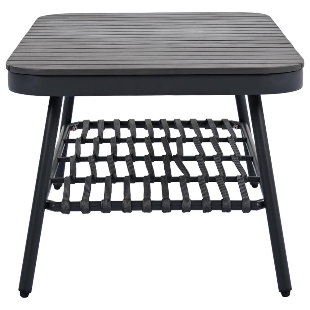 Hearth and Haven 4-Piece Patio Conversation Set with Gray Cushion in Black, , large