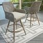 Ashley Seton Creek Patio Bar Stool with Cushion in Beige and Gray (Set of 2), , large