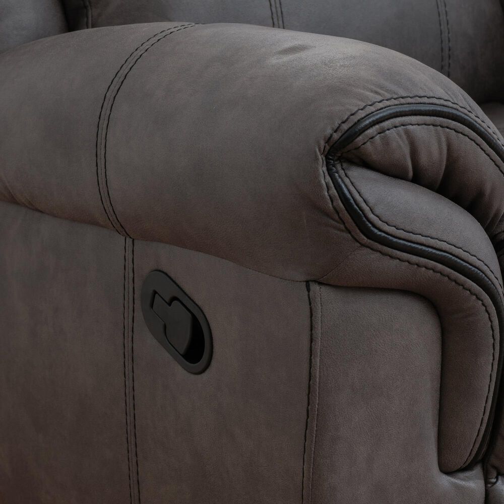 Linon Home Decor Galloway Manual Loveseat in Stone Gray, , large