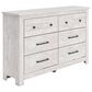 Ashley Makidern 6 Drawer Dresser Only in Whitewash, , large