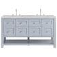 James Martin Vanities Breckenridge 60" Double Bathroom Vanity in Serenity Blue with 3 cm Eternal Jasmine Pearl Quartz Top and Rectangular Sinks, , large
