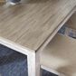 Ashley Skempton Dining Table and 6 Side Chairs in White and Light Brown, , large