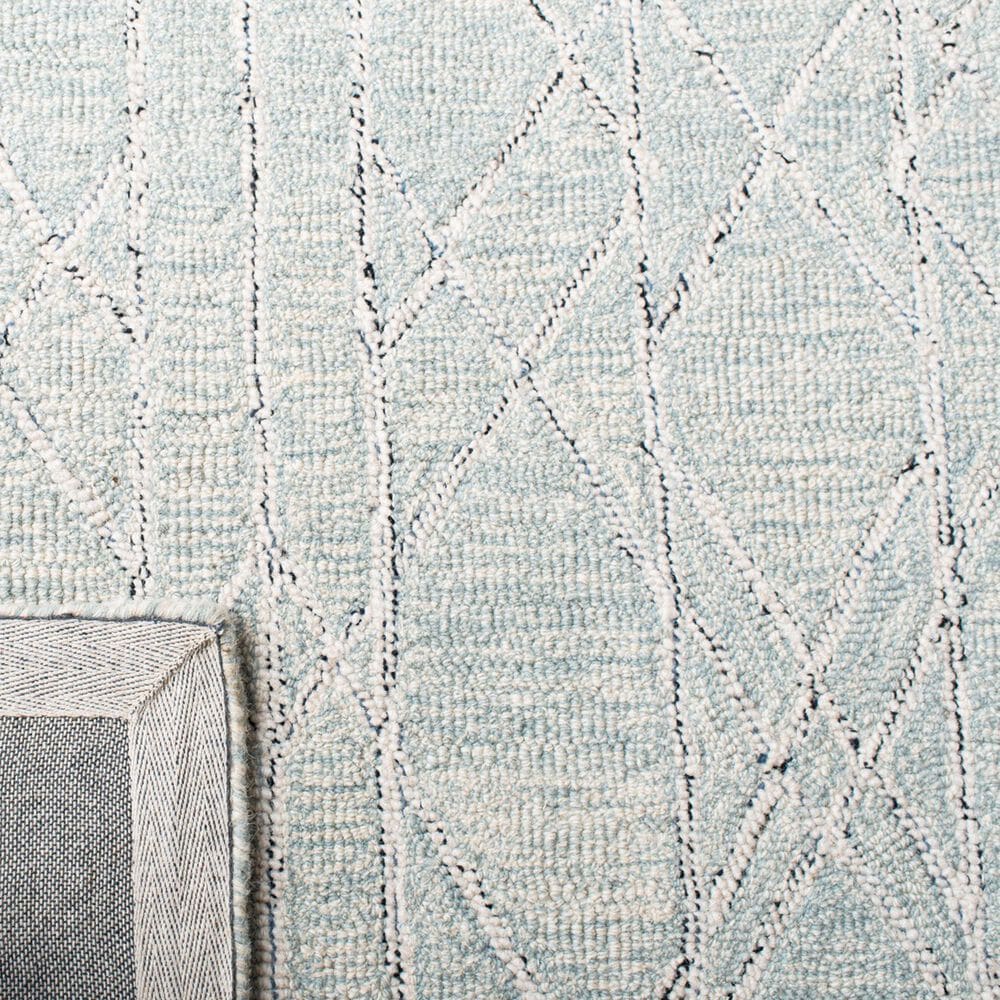 Safavieh Micro-Loop 5&#39; Square Ivory and Light Blue Area Rug, , large