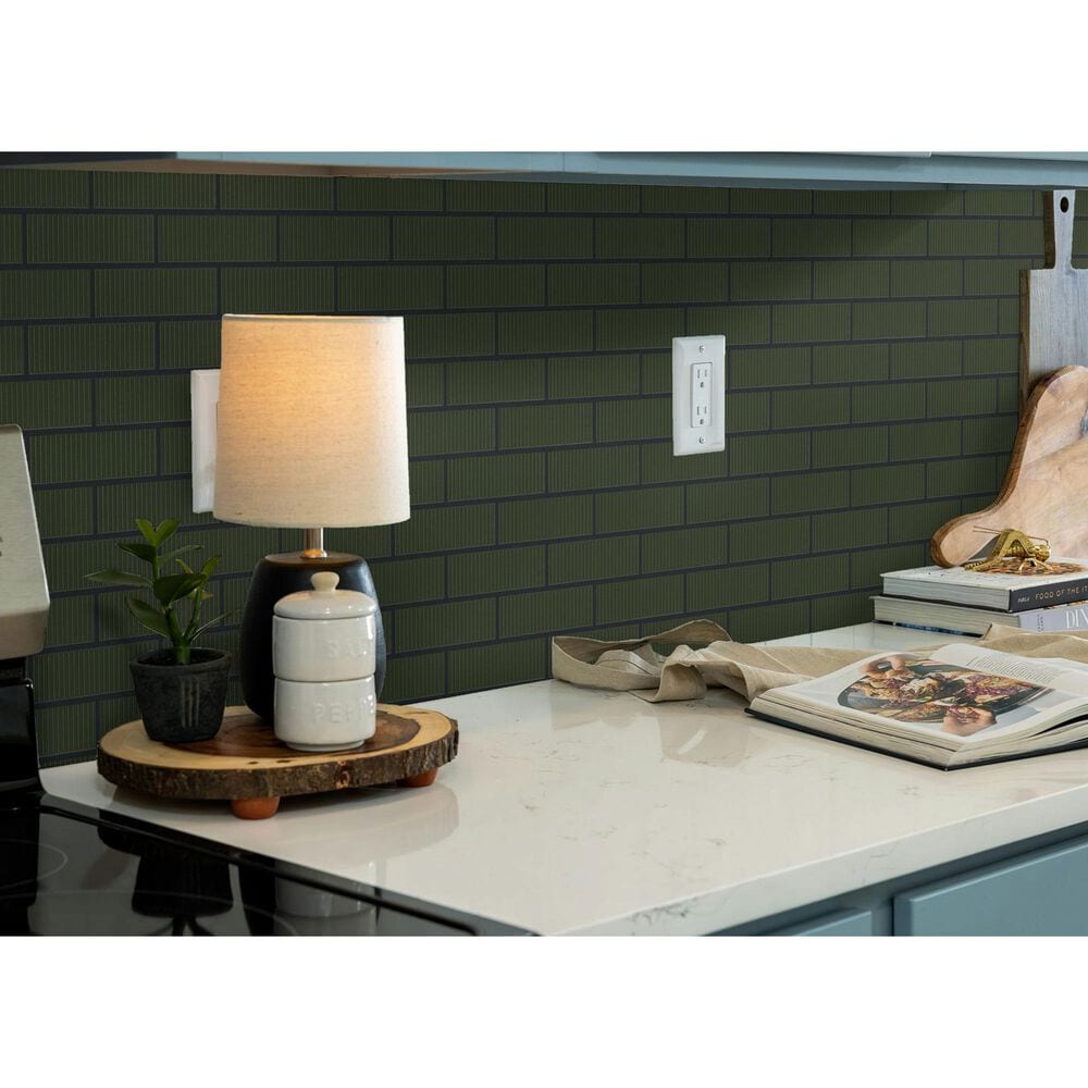 Shaw Embrace Fern 2" x 8" Glass Subway Tile, , large