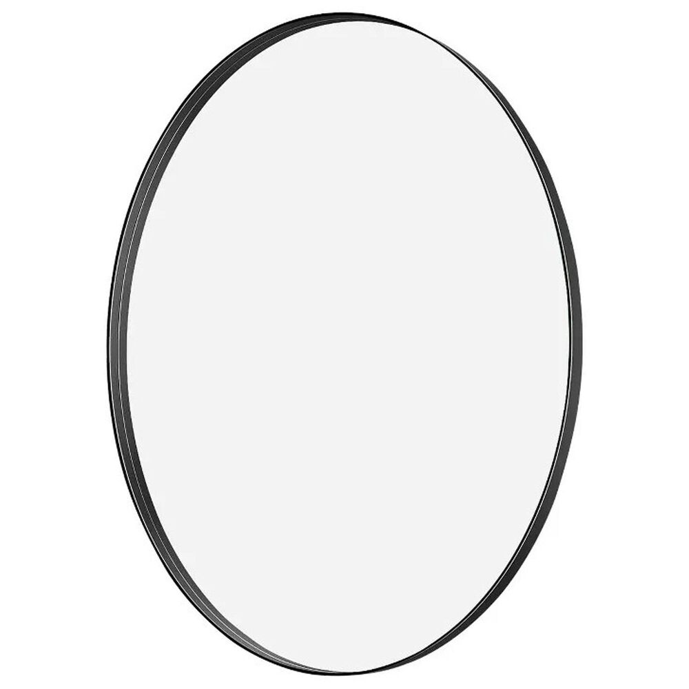 HOMLUX 26" x 38" Oval Wall Mirror in Black, , large