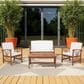 Linon Home Decor Jubil 4-Piece Outdoor Conversation Set in Brown, , large