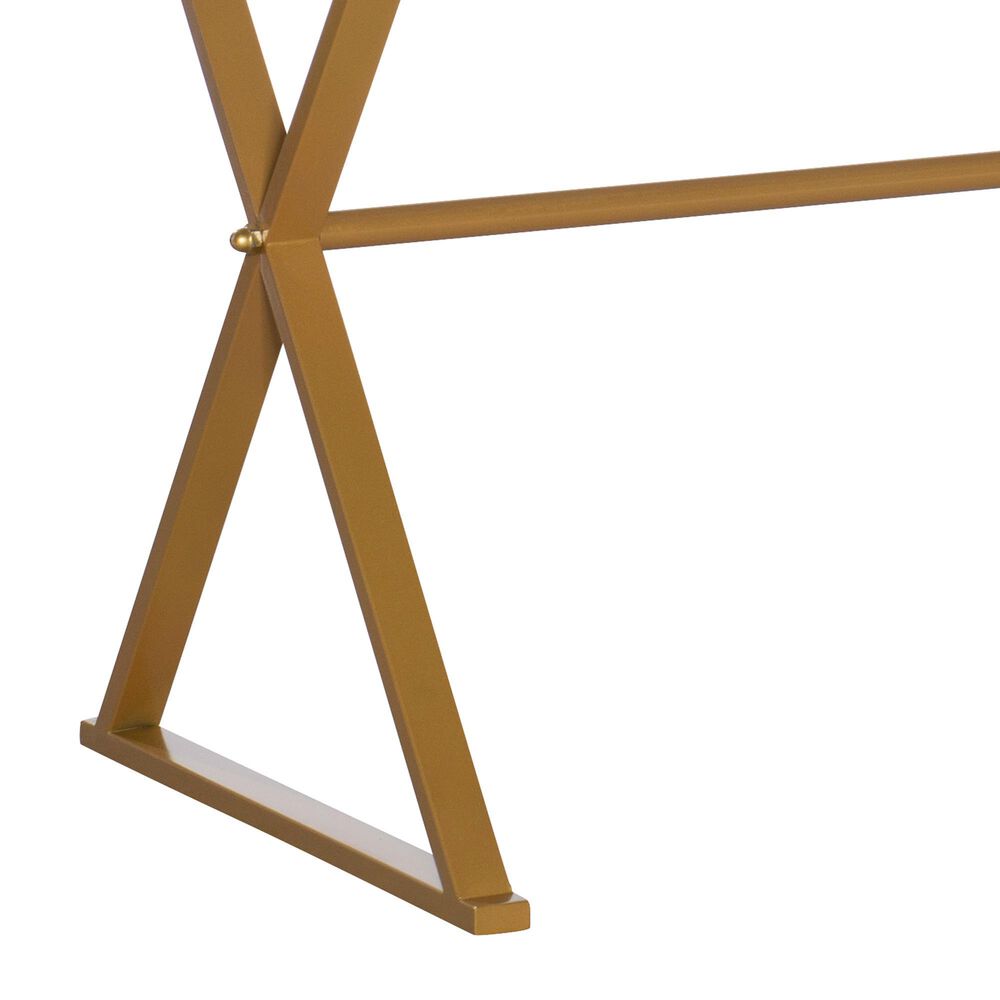 Linon Home Decor Campaign 2-Drawer Desk in White and Gold, , large