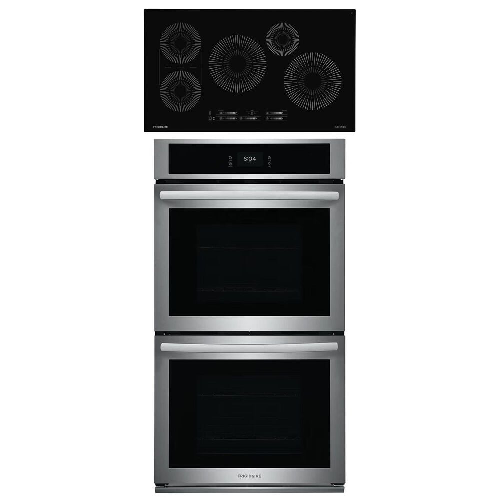 Frigidaire 2-Piece Kitchen Package with Stainless Steel 27" Built-In Convection Double Wall Oven and Black 36" Induction Cooktop, , large
