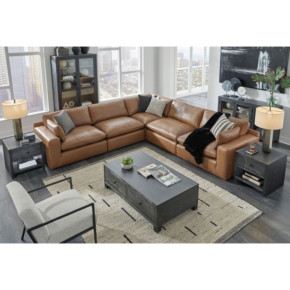 Ashley Emilia 5-Piece L-Shaped Sectional in Caramel, , large