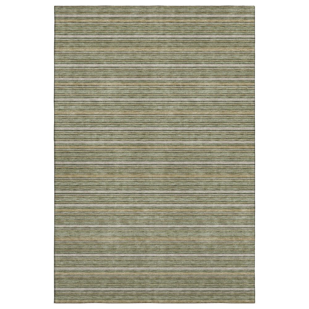 37B Soft Essentials Striped Olive 8" x 10" Indoor/Outdoor Area Rug, , large