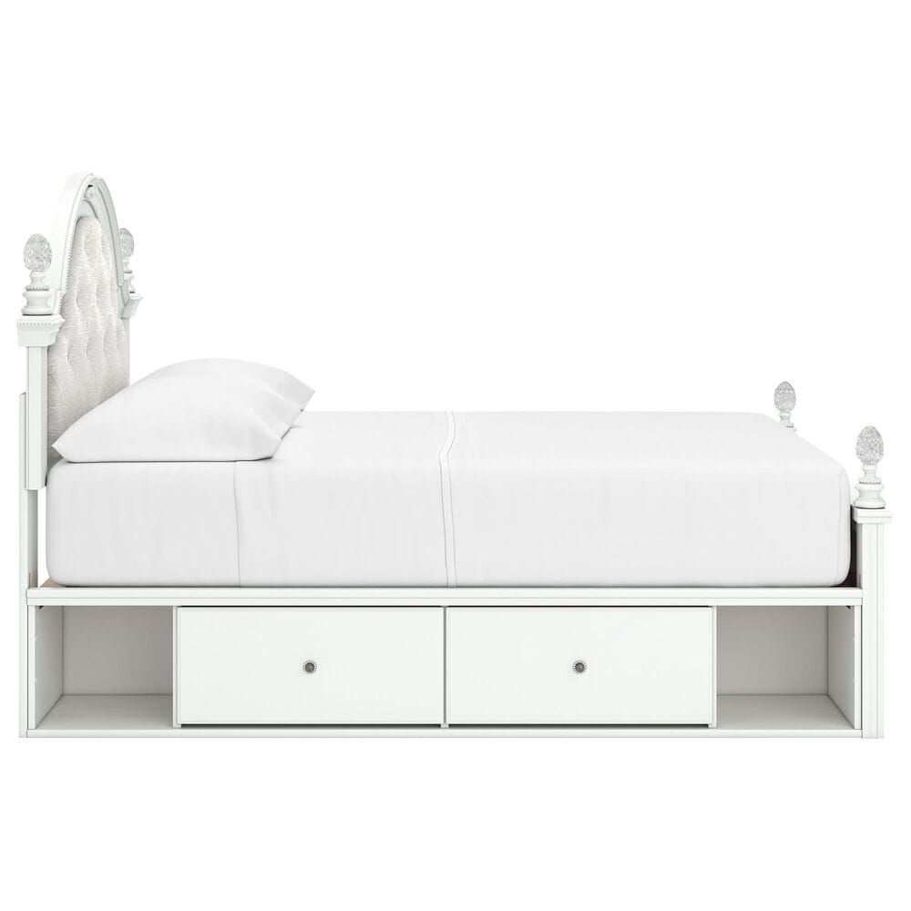 Ashley Kozlani Full Upholstered Storage Bed in Matte White, , large