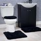 Timberlake 3-Piece Super Plush Non-Slip Rug Set in Black, , large