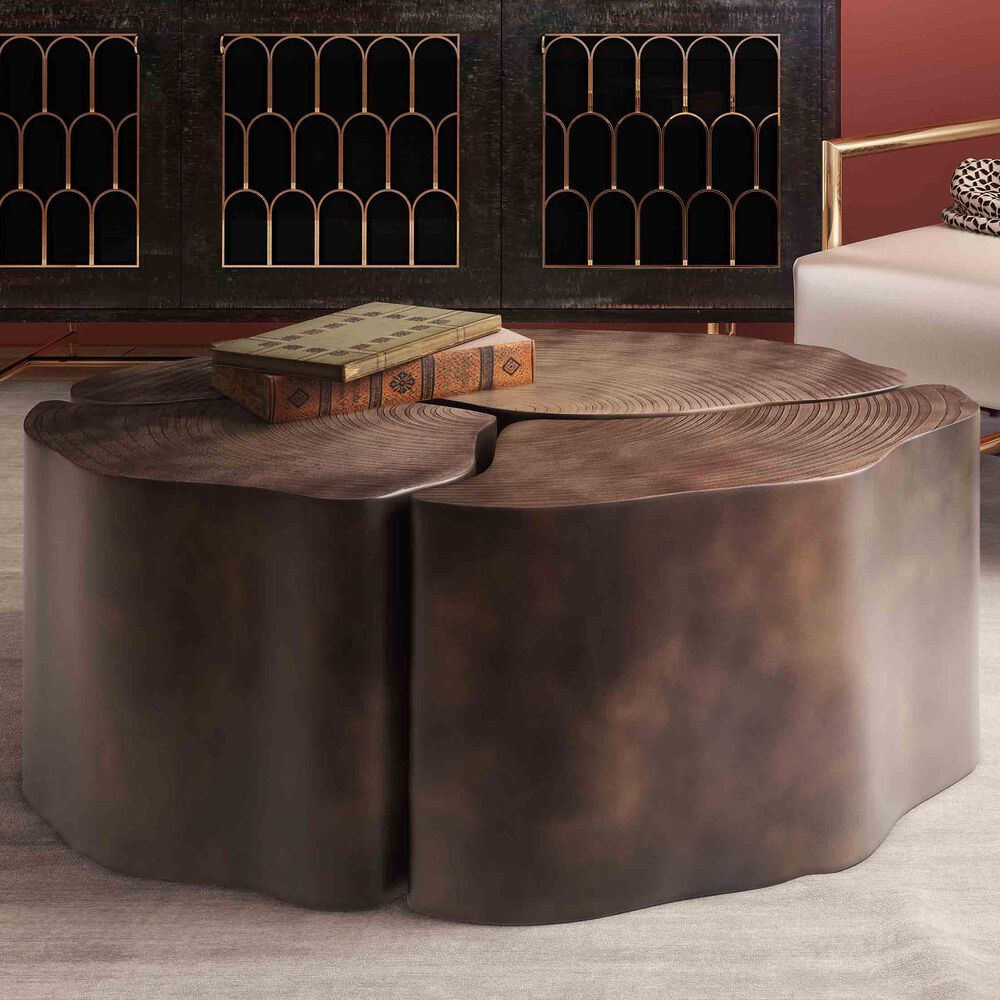 Tov Furniture Cluster Coffee Table in Antique Brass, , large