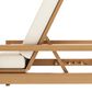 HOMLUX Adjustable Outdoor Chaise Lounge with Armrests and Light Teak Frame in Beige (Set of 2), , large