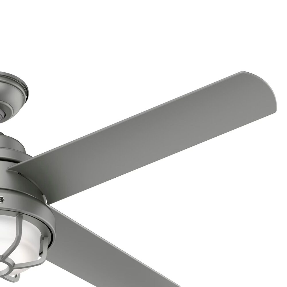 Hunter Searow 54&quot; Outdoor Ceiling Fan with LED Lights in Matte Silver, , large