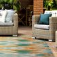 Kaleen Rugs Ostinata 5"3" x 7"3" Gold, Sand, Teal, Turquoise and Ivory Indoor/Outdoor Area Rug, , large