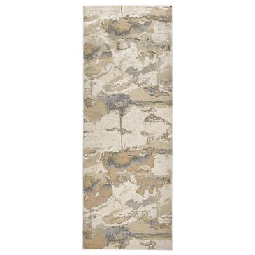Feizy Aura Gold and Gray 2"10" x 7"10" Runner, , large