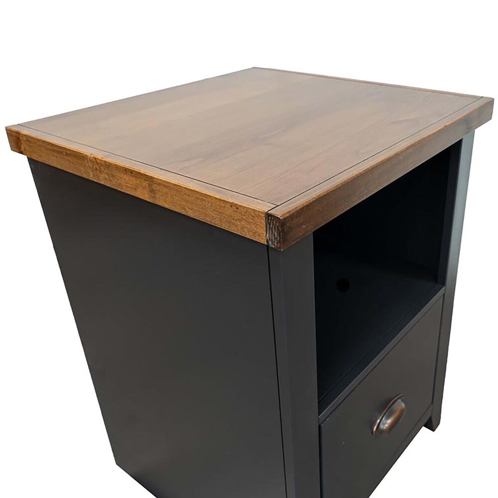 Legends Furniture Essex 1-Drawer File Cabinet in Black and Whiskey, , large