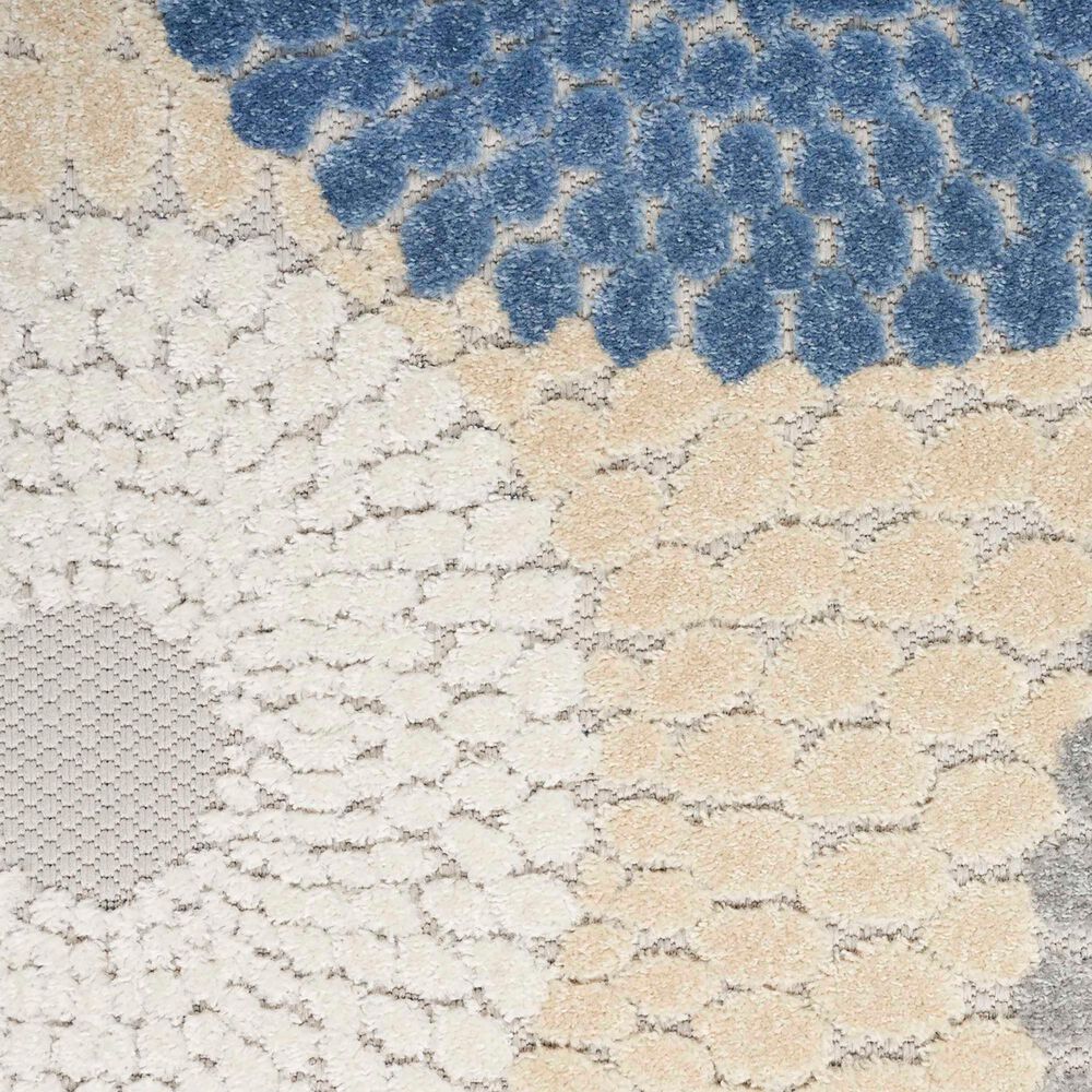 Nourison Aloha ALH29 5&#39;3&quot; x 7&#39;5&quot; Blue and Grey Indoor/Outdoor Area Rug, , large