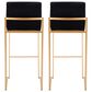 Lumisource Fuji High Back Barstool with Black Velvet in Gold (Set of 2), , large