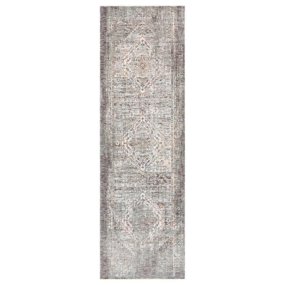 Surya Presidential PDT-2311 3"3" x 10" Charcoal, Ivory, Blue and Orange Runner, , large