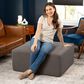 Jaxx Fairlie Boucle Fabric Ottoman in Dark Grey, , large