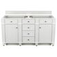 James Martin Vanities Bristol 60" Double Bathroom Vanity in Bright White with 3 cm Victorian Silver Quartz Top and Rectangular Sinks, , large