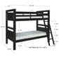 Linon Home Decor Beckett Twin Over Twin Bunk Bed in Black, , large