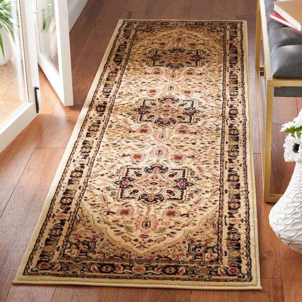 Safavieh Lyndhurst 2&#39;3&quot; x 8&#39; Beige and Black Runner, , large