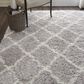 Nourison Luxe Shag LXS02 9" x 12" Grey and Ivory Area Rug, , large