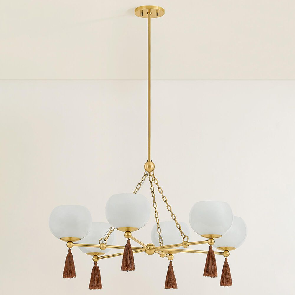 Mitzi Lighting Niya 6-Light Chandelier in Aged Brass, , large