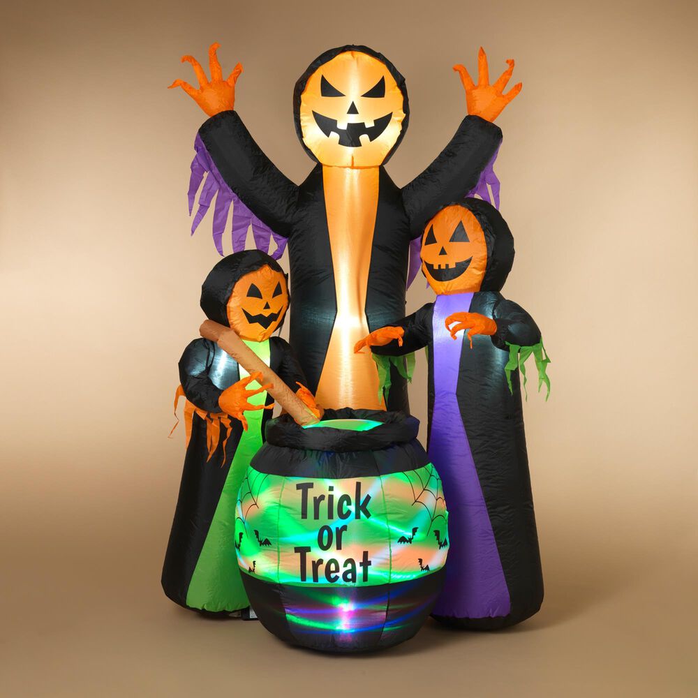 The Gerson Company 72&quot; Inflatable Witches with Cauldron in Multicolor, , large