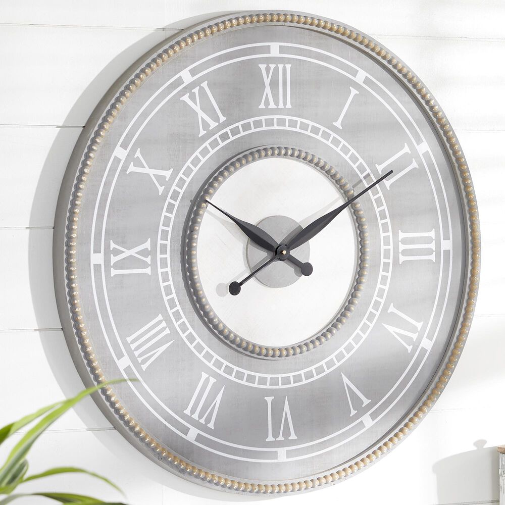 Maple and Jade 30&quot; Wall Clock in Pale Gray, , large