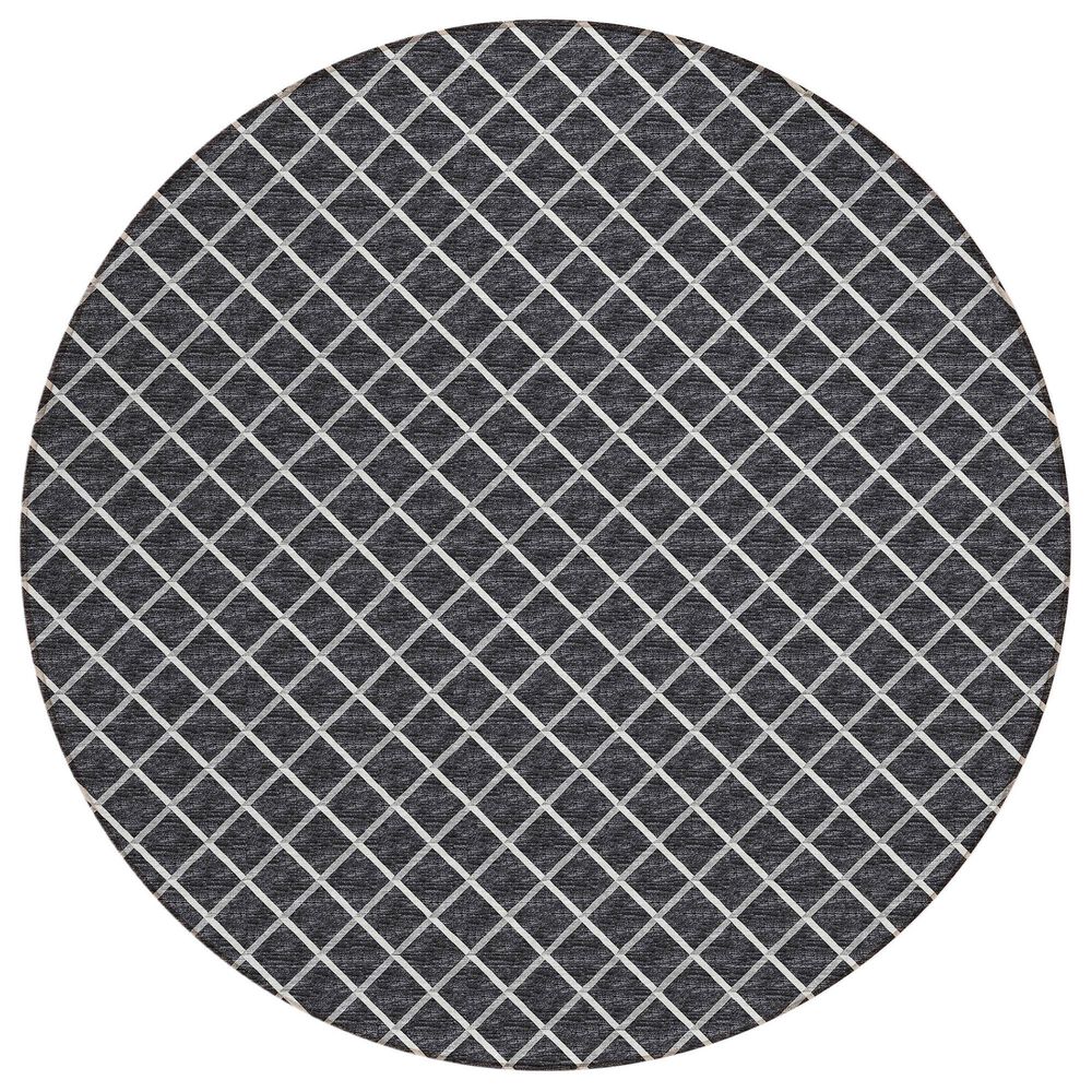 Dalyn Rug Company York 4" Round Black Indoor/Outdoor Area Rug, , large