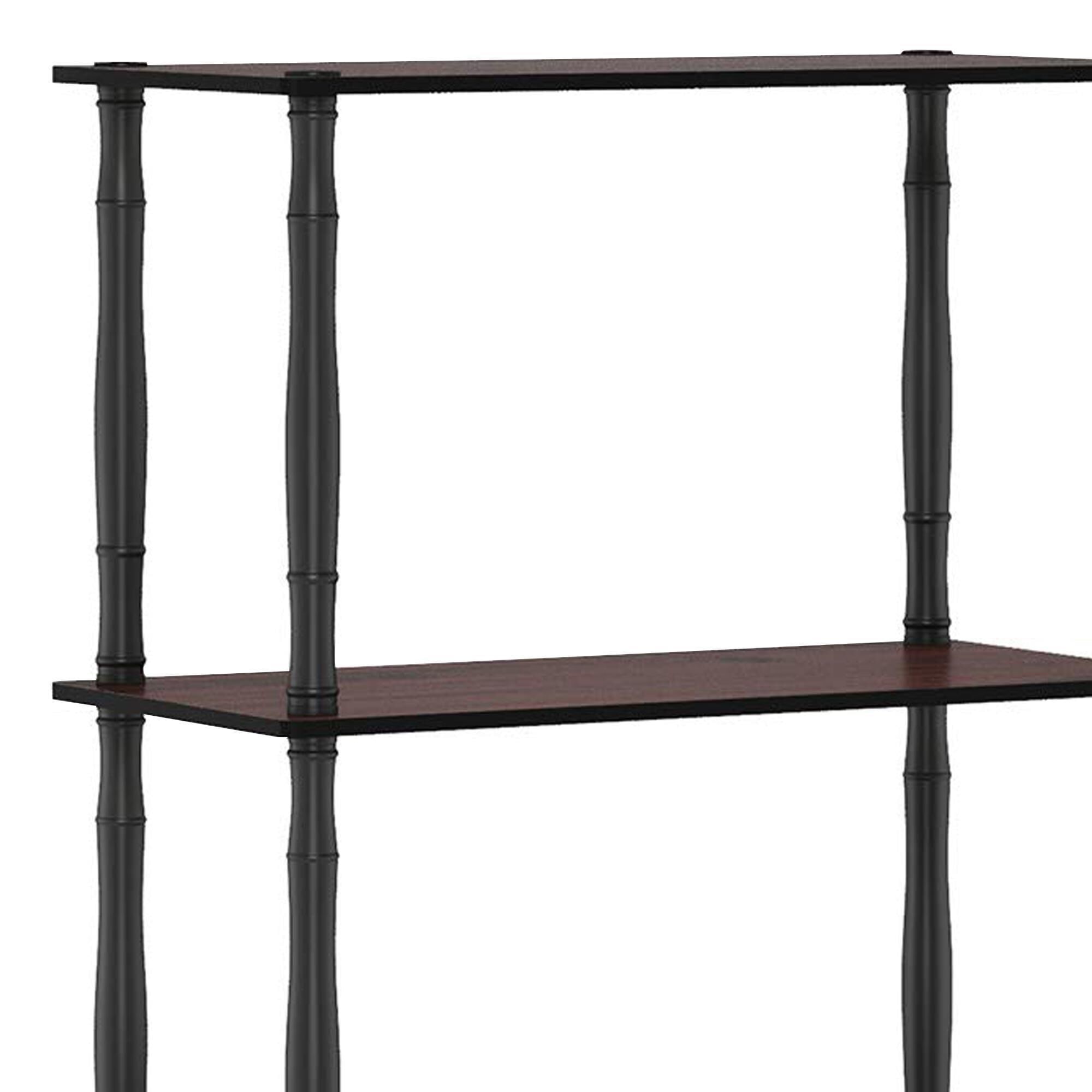 HOMLUX Turn-N-Tube 5-Tier Open Storage Bookshelf in Dark Cherry